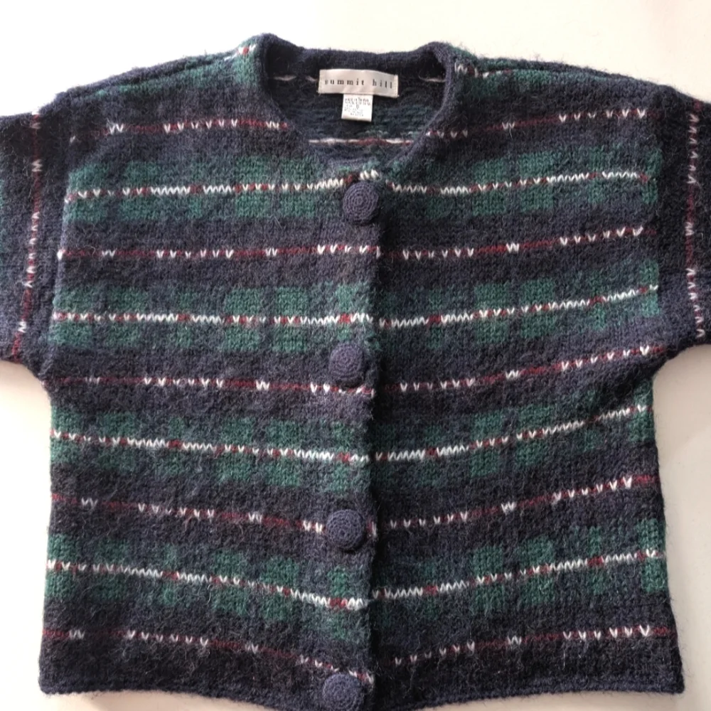 Vintage Summit Hill mohair blend boxy oversized cardigan w big buttons. Small